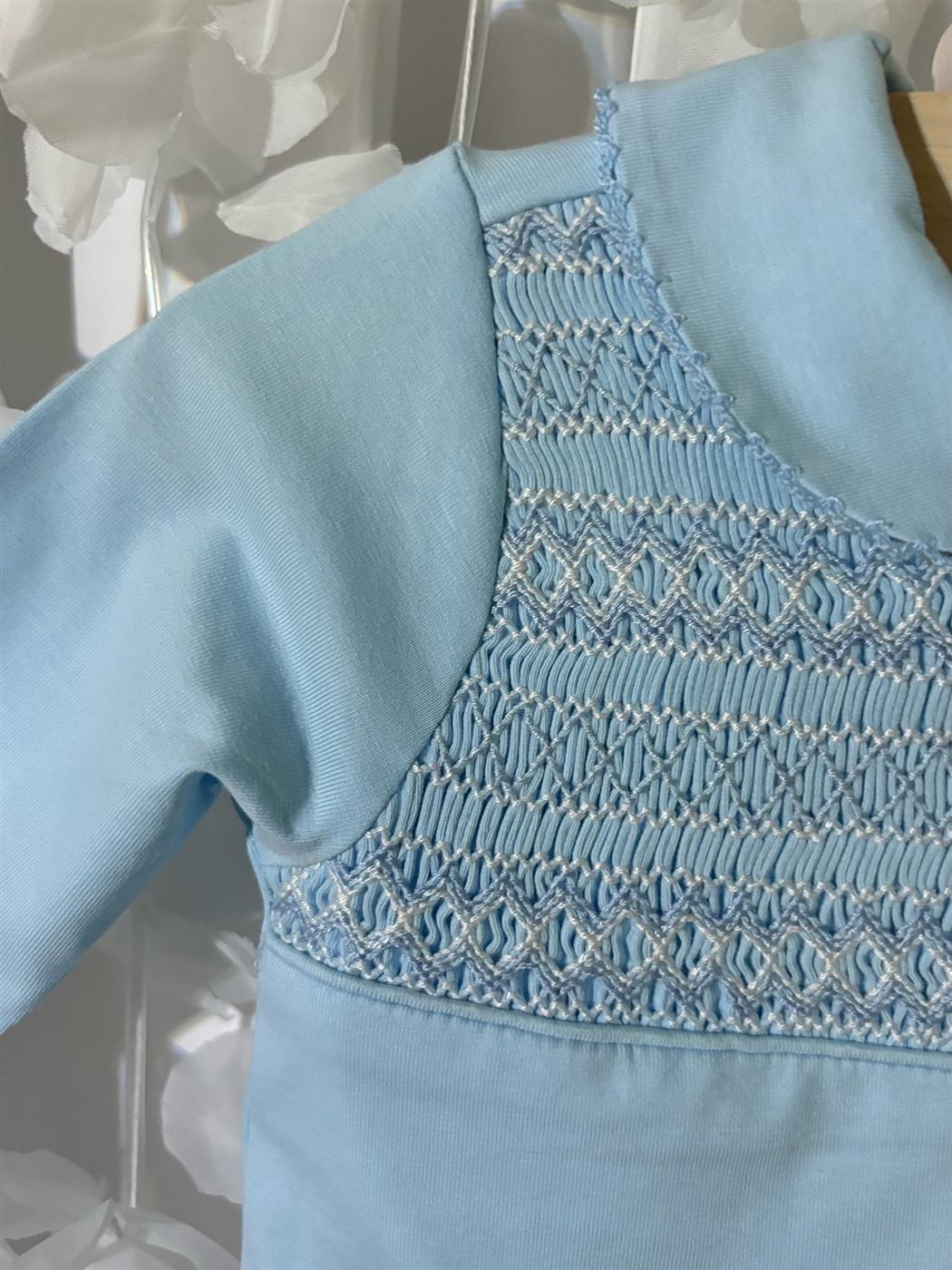 Blue Smocked Babygrow — photo 3