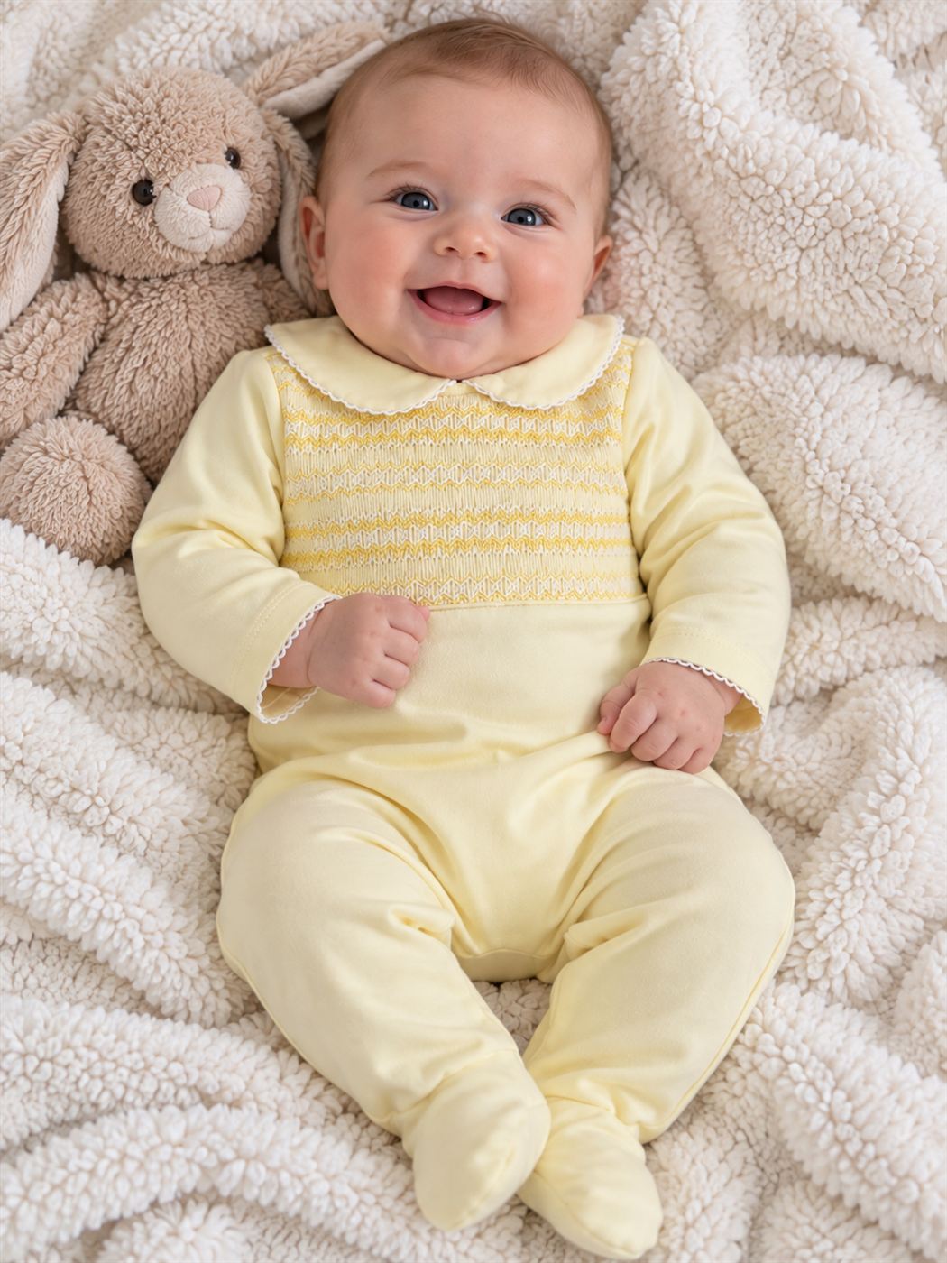 Lemon Smocked Babygrow